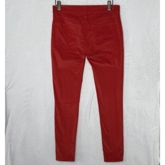Gap 1969 Women's Red Corduroy Slim Leg Pants Size 26r Holiday Legging Low Rise - Picture 9 of 15